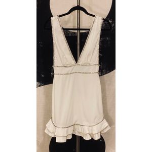 NBD SM “Santrie” White Jeweled Mini Dress
